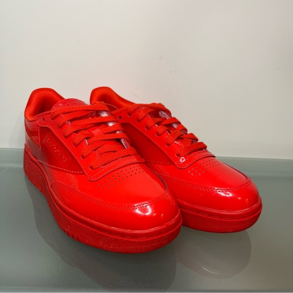 Reebok Cardi B Coated Club C Double Low Top Womens Shoes Triple Red Sz 7 FZ5219 - Picture 2 of 9